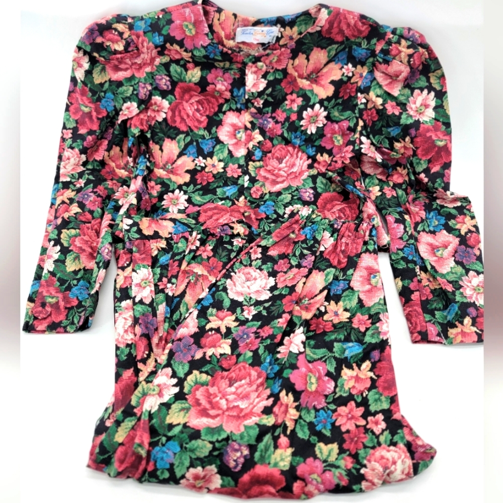 Vintage Made With Tender Loving Care by OMI Floral Top & Pants Set Size 10